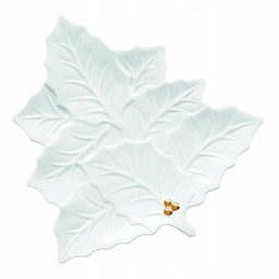 Talerz Patera Paterka Taca Porcelanowa Biała Złota Dekoracja