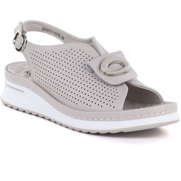 Sandały damskie na koturnie szare eVento 9759