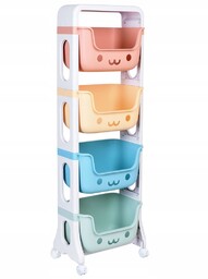 Plastikowy regał na kółkach Bobby 4 półki