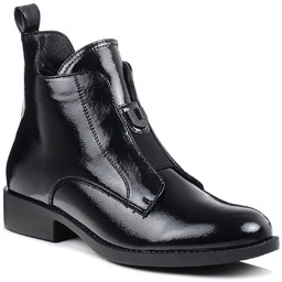 Botki damskie czarne S.Barski HY52-524 jesienne lakierowane ocieplane-37