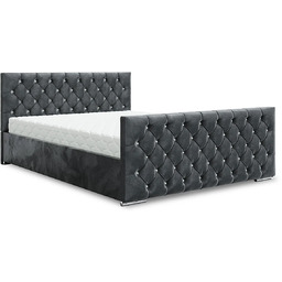 Edinos Grafitowe lóżko welurowe z kryształkami 5 rozmiarów