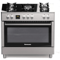 Kuchnia gazowo-elektryczna RAVANSON KWGE-K90 Glass Inox