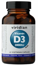 Viridian Witamina D3 2000 IU Vegan 60 Kapsułek