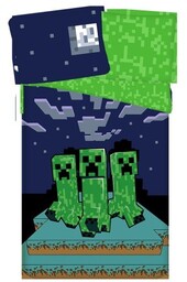 Pościel dla dzieci 140x200 Minecraft Sssleep granatowa zielona