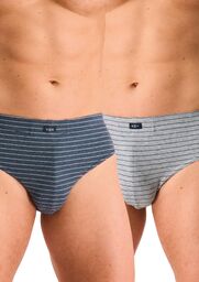 Bawełniane slipy męskie bawełniane (2pack) w cienkie paseczki