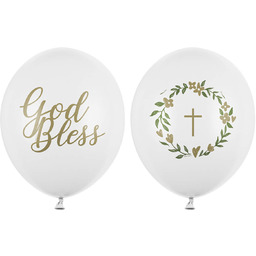 Balony lateksowe na Chrzest Święty - białe -