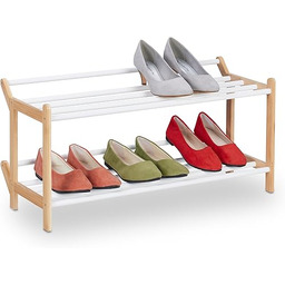 Relaxdays Regał na buty, bambus, 6 par butów,