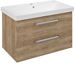 Sapho THEIA Szafka umywalkowa 75.6x50x44.2cm 2 szuflady dąb