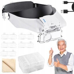 Okulary Powiększające Z 2 Led Lupa Na Głowę