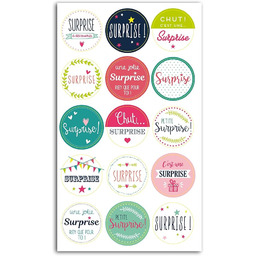 Toga (STY033) 15 wielokolorowych papierowych naklejek na prezent