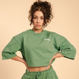 BeastPink Damski T-shirt o krótkim kroju Serenity Olivine