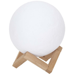 Lampka nocna Moon Intesi nowoczesna drewniana do sypialni