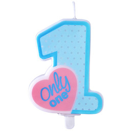 Świeczka cyferka jedynka 1 Only One niebieska -