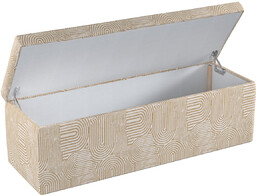 Skrzynia tapicerowana, beżowe łuki na kremowym tle, 120