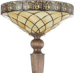 Clayre&Eef Lampa stojąca tiffany DIAMOND, brązowy / rdzawy,