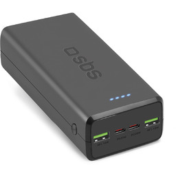 Powerbank 30000mah USB-C USB-A czarny
