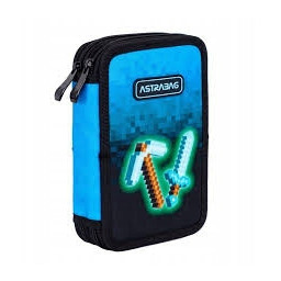 Piórnik Podwójny Z Wyposaż Astrabag Blue Pixe 4183