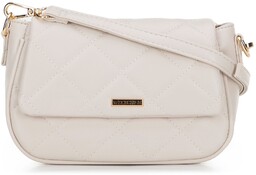 Damska crossbody z ekoskóry w przeszycia kremowa