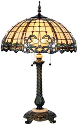 Clayre&Eef Lampa stołowa tiffany ATLANTIS, multikolor, salon /