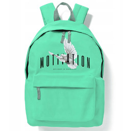 Plecak Miętowy Do Szkoły MOTIVATION Młodzieżowe Stylowe Modne
