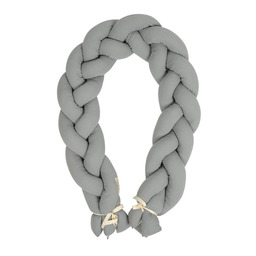 Babymatex Ochraniacz do łóżeczka Warkocz Muślin szary długość