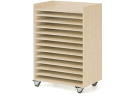 Mobilny regał na prace plastyczne, 650x420x900 mm, brzoza