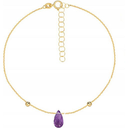 Złota bransoletka 375 z naturalnym ametystem 9kt elegancki