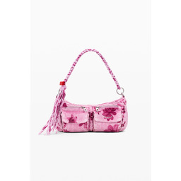 Średnia torba jeansowa w kwiaty