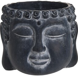 Osłonka na kwiaty Budda, beton ciemnoszary, 16 x