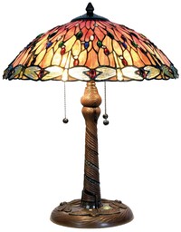 Clayre&Eef Lampa stołowa tiffany BELLA, multikolor, salon /