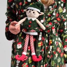 Przytulanka Elfi z motywem mikołaja