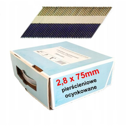 Gwoździe do gwoździarki łączone papierem 2,8x75 2000szt pierścień