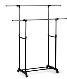 Wieszak na ubrania, kółka, Massido, 132x43x151 cm, czarny,