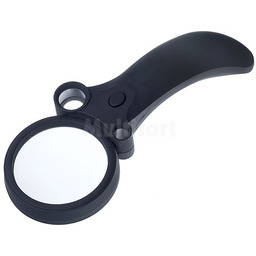 Lupa gumowana podświetlana 70mm x2,5 (x25/x55) 4LED/UV