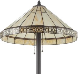 Clayre&Eef Lampa stojąca tiffany BRADLEY, brązowy / rdzawy,