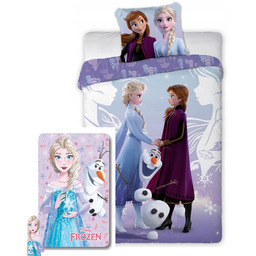 Komplet Pościel Frozen 140x200 Kocyk 100x140 Kraina Lodu