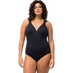 ULLA POPKEN GRANATOWY JEDNOCZĘŚCIOWY STRÓJ KĄPIELOWY PLUS SIZE