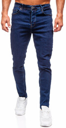 Granatowe spodnie jeansowe męskie regular fit Denley 6296