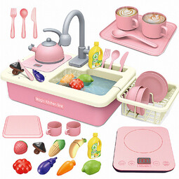 Zlewozmywak 2w1 Kuchnia Kran Z Wodą Naczynia Czajnik