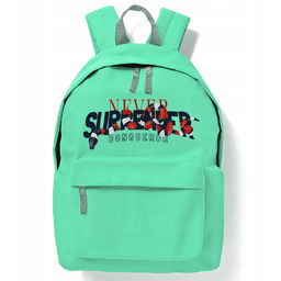 Plecak Miętowy Do Szkoły NEVER SURRENDER Młodzieżowe Stylowe