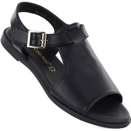 Skórzane sandały damskie czarne Cambell 19391