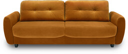 sofa trzyosobowa Hampton rozkładana z pojemnikiem welurowa żółta