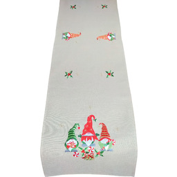 Bieżnik bożonarodzeniowy prostokątny z haftem w skrzaty OS-301-B