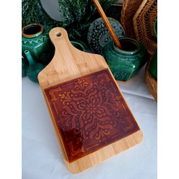 Pakamera Dekoracyjna deska taca z ceramicznym kaflem