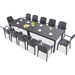 Zestaw obiadowy do ogrodu Houston/Indiana 12 antracytowy Bica