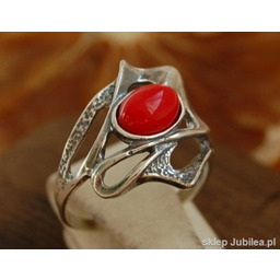 SIRET - srebrny pierścionek z koralem