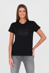KARL LAGERFELD Czarny damski t-shirt Boucle Choupette