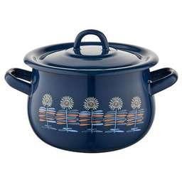 Garnek emaliowany baryłka z pokrywką Polino 22 cm