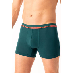 Bokserki męskie bambusowe gładkie z zewnętrzną gumą zielone