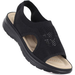 Sandały damskie komfortowe czarne Unisoft 5769